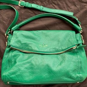 Late Spade Leather Green Messenger Style Bag